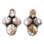 Wild Horse Jasper 925 Sterling Silver Stud Earrings (REXT122-40)