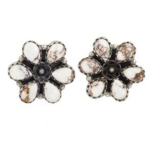 Wild Horse Jasper 925 Sterling Silver Stud Earrings (REXT122-46)