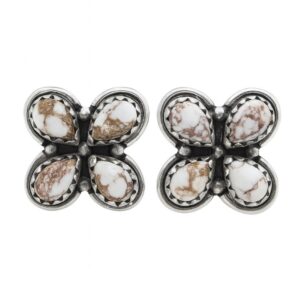 Wild Horse Jasper 925 Sterling Silver Stud Earrings (REXT123-1)