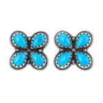 Kingman Turquoise 925 Sterling Silver Stud Earrings (REXT123-3)