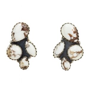 Wild Horse Jasper 925 Sterling Silver Stud Earrings (REXT123-24)