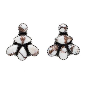Wild Horse Jasper 925 Sterling Silver Stud Earrings (REXT123-18)