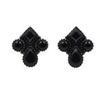Black Onyx 925 Sterling Silver Stud Earrings (REXT123-15)