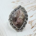 Lepidolite US 10 925 Sterling Silver Ring (REXT19-227)