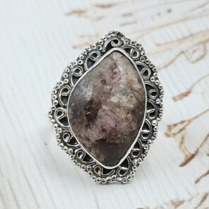 Lepidolite US 10 925 Sterling Silver Ring (REXT19-227)