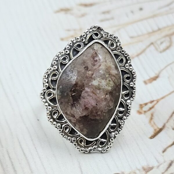 Lepidolite US 10 925 Sterling Silver Ring (REXT19-227)