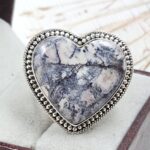Porcelain Jasper US 8 925 Sterling Silver Ring (REXT19-220)