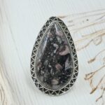 Leopard Skin Jasper Size US 9 925 Sterling Silver Ring (REXT19-214)