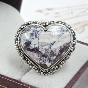 Porcelain Jasper Size US 8 925 Sterling Silver Ring (REXT19-219)