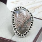Porcelain Jasper US 6 925 Sterling Silver Ring (REXT19-222)