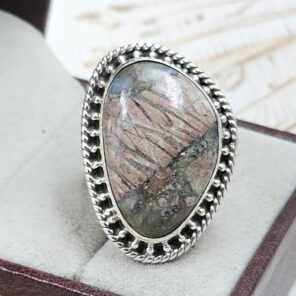 Porcelain Jasper US 6 925 Sterling Silver Ring (REXT19-222)