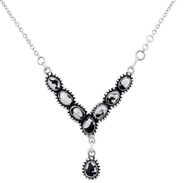 White Buffalo Turquoise 18″ 925 Sterling Silver Necklace (REXT61-158)