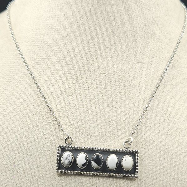White Buffalo Turquoise 18″ 925 Sterling Silver Necklace (RS10-349) - Image 3