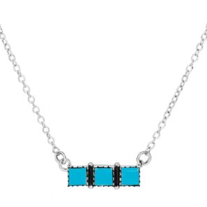 Kingman Turquoise 18″ 925 Sterling Silver Necklace (RS10-347)