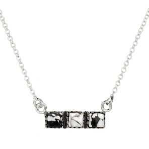 White Buffalo Turquoise 18″ 925 Sterling Silver Necklace (RS10-346)