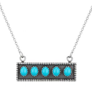 Kingman Turquoise 18″ 925 Sterling Silver Necklace (RS10-348)