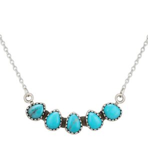 Kingman Turquoise 18″ 925 Sterling Silver Necklace (RS10-351)