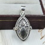 Labradorite 925 Sterling Silver Poison Box Pendant (REXT124-2)