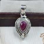 Ruby 925 Sterling Silver Poison Box Pendant (REXT124-28)