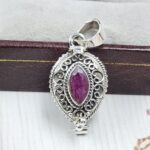 Ruby 925 Sterling Silver Poison Box Pendant (REXT124-16)