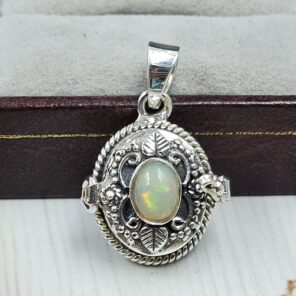 Ethiopian Opal 925 Sterling Silver Poison Box Pendant (REXT124-22)