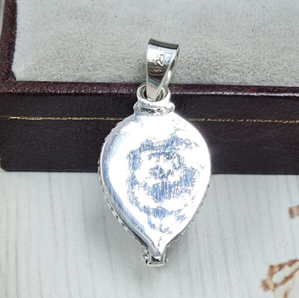 Kingman Turquoise 925 Sterling Silver Poison Box Pendant (REXT124-19) - Image 2