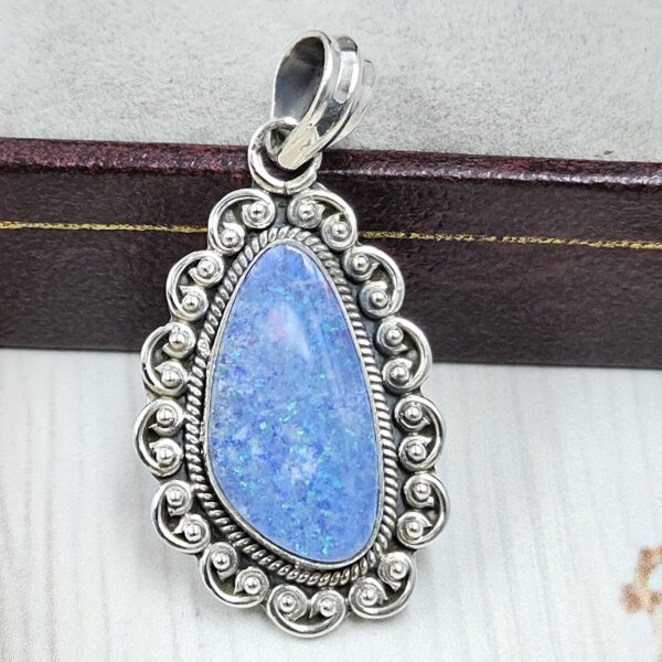 Australian Opal 1.25" 925 Sterling Silver Pendant (REXT21-68)