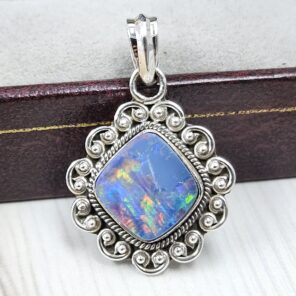 Australian Opal 1.25" 925 Sterling Silver Pendant (REXT21-70)