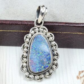 Australian Opal 1.25" 925 Sterling Silver Pendant (REXT21-71)
