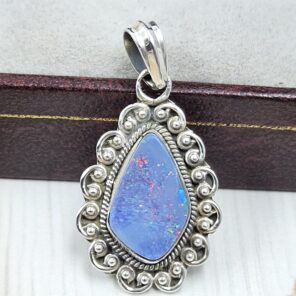 Australian Opal 1.25" 925 Sterling Silver Pendant (REXT21-72)
