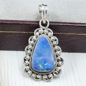 Australian Opal 1.25" 925 Sterling Silver Pendant (REXT21-75)