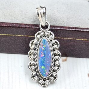 Australian Opal 1.25" 925 Sterling Silver Pendant (REXT21-83)