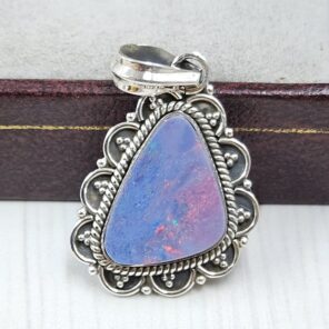 Australian Opal 1.25" 925 Sterling Silver Pendant (REXT21-158)