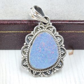 Australian Opal 1.25" 925 Sterling Silver Pendant (REXT21-157)