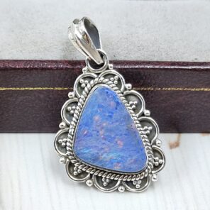 Australian Opal 1.25" 925 Sterling Silver Pendant (REXT21-155)