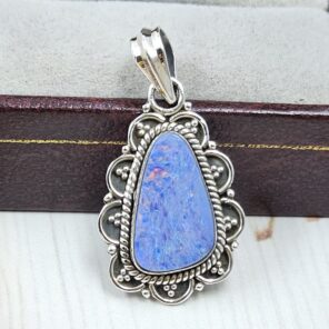 Australian Opal 1.25" 925 Sterling Silver Pendant (REXT21-154)