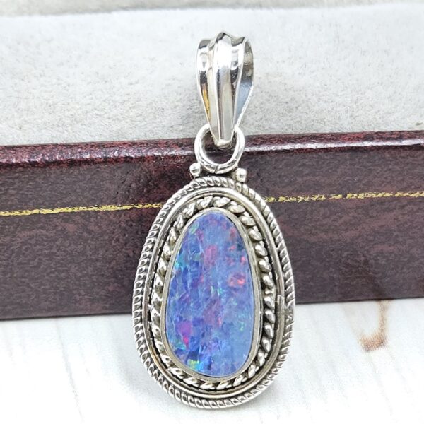 Australian Opal 1.25" 925 Sterling Silver Pendant (REXT21-146)