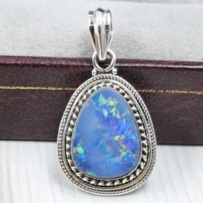 Australian Opal 1.25" 925 Sterling Silver Pendant (REXT21-134)