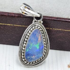 Australian Opal 1.25" 925 Sterling Silver Pendant (REXT21-132)