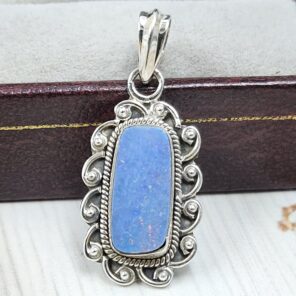 Australian Opal 1.25" 925 Sterling Silver Pendant (REXT21-100)