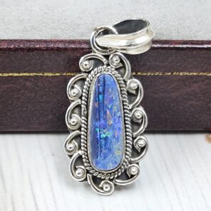 Australian Opal 1.25" 925 Sterling Silver Pendant (REXT21-98)
