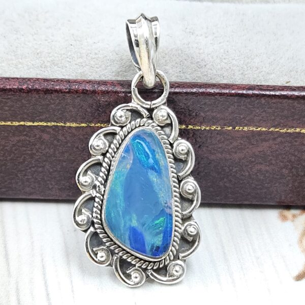 Australian Opal 1.25" 925 Sterling Silver Pendant (REXT21-97)
