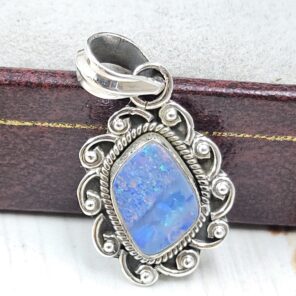 Australian Opal 1.25" 925 Sterling Silver Pendant (REXT21-95)
