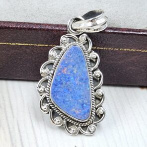 Australian Opal 1.25" 925 Sterling Silver Pendant (REXT21-94)