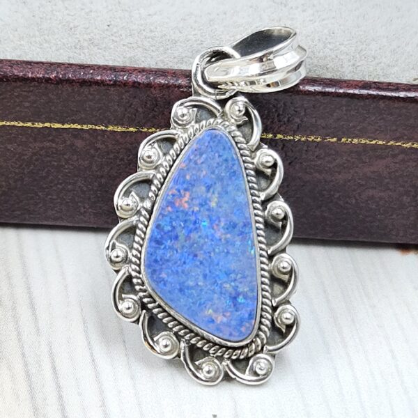 Australian Opal 1.25" 925 Sterling Silver Pendant (REXT21-94)