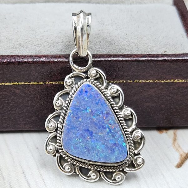Australian Opal 1.25" 925 Sterling Silver Pendant (REXT21-87)