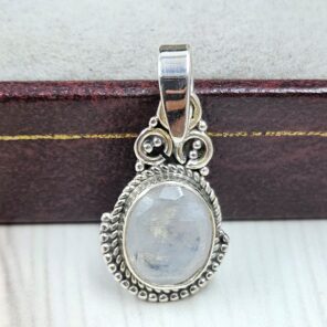 Rainbow Moonstone 0.75" 925 Sterling Silver Pendant (RS8-445)