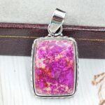 Pink Sea Sediment Jasper 1" 925 Sterling Silver Pendant (RS12-222)