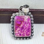 Pink Sea Sediment Jasper 1" 925 Sterling Silver Pendant (RS12-227)