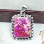 Pink Sea Sediment Jasper 1" 925 Sterling Silver Pendant (RS12-228)